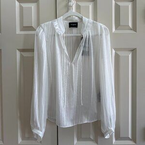 The Kooples Sheer Blouse in Sheen White